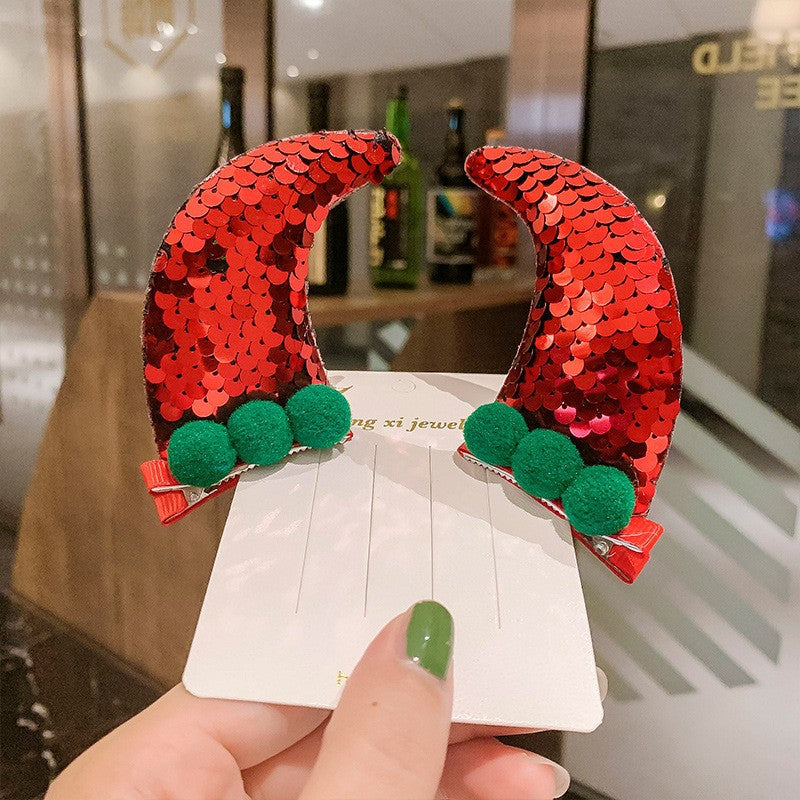 Wholesale Christmas Antler Fabric Hairpins